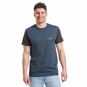 Meatfly pánské tričko Pitstop Navy Heather/Charcoal Heather | Modrá | Velikost XXL