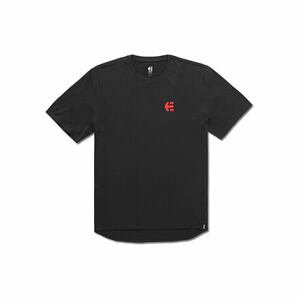 Etnies pánské tričko Icon Quick Dry Black/Red | Černá | Velikost L