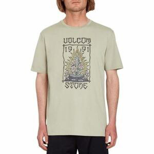 Volcom pánské tričko Fty Caged Stone Sst Seagrass Green | Zelená | Velikost M