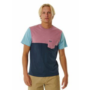 Rip curl pánské tričko Surf Revival Custom Dark Navy | Růžová | Velikost S | 100% bavlna