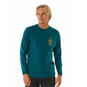 Rip curl pánské tričko Search Icon L/S Blue Green | Zelená | Velikost XL | 100% bavlna