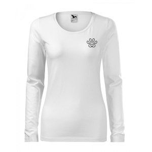 Triko dámské SLIM 139  - XS-XXL - bílá / černý potisk veterina sito