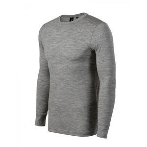 Triko MERINO RISE LS, pánské, S-XXL, tmavě šedý melír