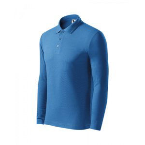 Pánská polokošile PIQUE POLO LS 221 - S-XXL - azurově modrá