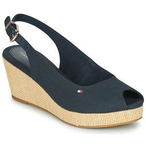 Tommy Hilfiger  ICONIC ELBA SLING BACK WEDGE  Sandály Modrá