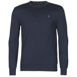 Polo Ralph Lauren  PULL COL ROND AJUSTE EN COTON PIMA LOGO PONY PLAYER  Svetry Modrá