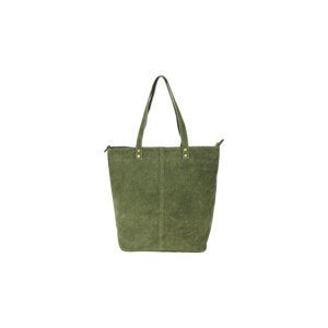 Borse In Pelle  Kožená velká khaki zelená broušená praktická dámská kabelka  Kabelky Zelená
