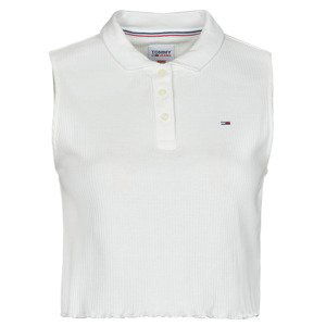 Tommy Jeans  TJW CROP SLEEVELESS RIB POLO  Halenky Bílá