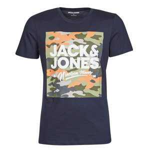 Jack & Jones  JJPETE  Trička s krátkým rukávem Tmavě modrá