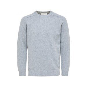 Selected  Wool Jumper New Coban - Medium Grey Melange  Svetry Šedá
