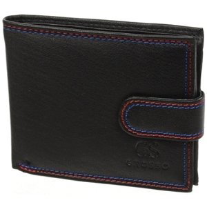 Grosso  Černá pánská kožená peněženka se zápinkou v krabičce  Peněženky Černá