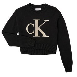 Calvin Klein Jeans  MONOGRAM SWEATER  Mikiny Dětské Černá