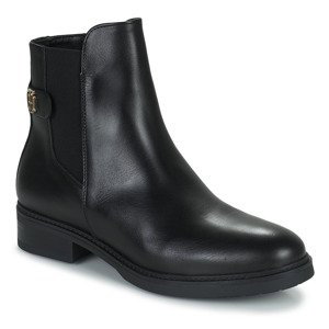 Tommy Hilfiger  Coin Leather Flat Boot  Kotníkové boty Černá
