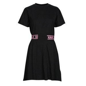 Karl Lagerfeld  JERSEY DRESS W/LOGO WAIST  Krátké šaty Černá