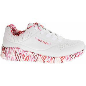 Skechers  Uno Lite - Lovely Luv white-red-pink  Vycházková obuv Bílá