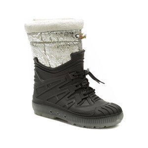 Italy  Top Lux 9523 černo stříbrné dámské sněhule  Zimní boty Černá