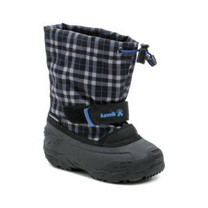 KAMIK  FINLEY T black blue dětské zimní sněhule  Zimní boty Dětské Černá