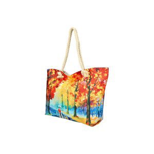 Linea Moda  Velká plážová taška v malovaném designu multicolor HB003  Kabelky přes rameno Oranžová