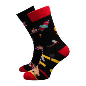 Hesty Socks  unisex ponožky Fireman černo-červené  Doplňky k obuvi