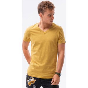 Ombre  Pánské basic tričko Oliver hořčicová  Trička s krátkým rukávem Žlutá