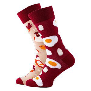 Many Mornings  Many Morning Pánské barevné ponožky Egg and Chicken  Doplňky k obuvi Červená