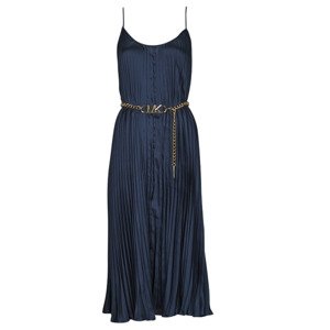 MICHAEL Michael Kors  PLEATED SLIP MIDI DRESS  Společenské šaty Tmavě modrá