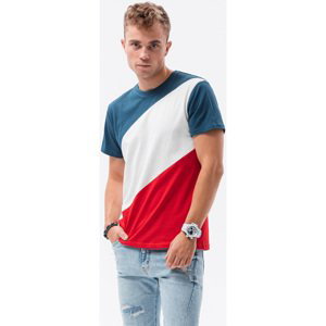 Ombre  Pánské tričko Beyer navy-červená  Trička s krátkým rukávem