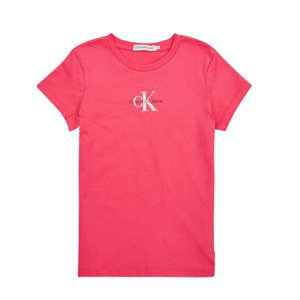 Calvin Klein Jeans  MICRO MONOGRAM TOP  Trička s krátkým rukávem Dětské Růžová