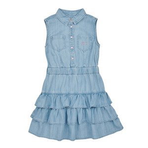 Guess  LYOCELLE SLUB DENIM  Krátké šaty Dětské Modrá