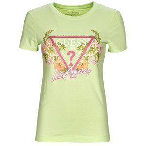 Guess  SS CN TRIANGLE FLOWERS TEE  Trička s krátkým rukávem Zelená