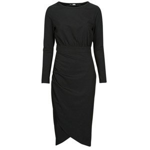 Karl Lagerfeld  LONG SLEEVE JERSEY DRESS  Krátké šaty Černá
