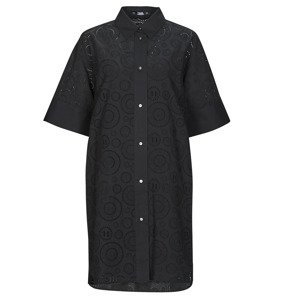 Karl Lagerfeld  BRODERIE ANGLAISE SHIRTDRESS  Krátké šaty Černá