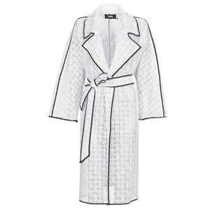 Karl Lagerfeld  KL EMBROIDERED LACE COAT  Pláště Bílá