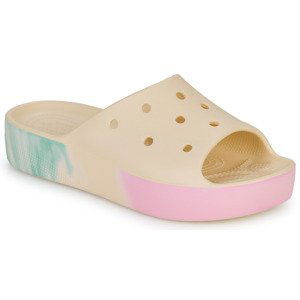 Crocs  CLASSIC PLATFORM OMBRE SLIDE  pantofle Béžová