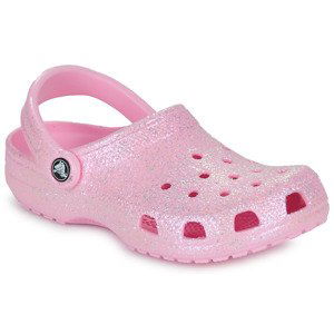 Crocs  Classic Glitter Clog K  Pantofle Dětské Růžová