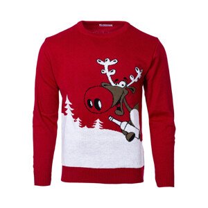 Wayfarer  Vánoční svetr se sobem Drunk Reindeer červený  Svetry