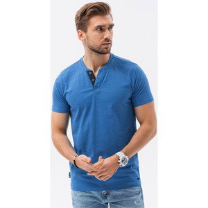 Ombre  Pánské basic tričko Reinhold modrá  Trička s krátkým rukávem Modrá