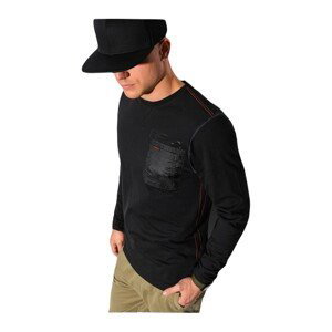 Ombre  Pánské tričko s potiskem a dlouhým rukávem  Trička s krátkým rukávem Černá