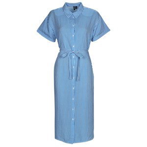 Vero Moda  VMBUMPY SS CALF SHIRT DRESS NOOS  Společenské šaty Modrá