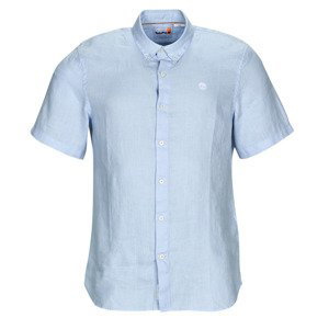 Timberland  SS Mill River Linen Shirt Slim  Košile s krátkými rukávy Modrá