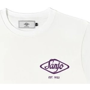 Sanjo  Flocked Logo T-Shirt - White  Trička & Pola Bílá