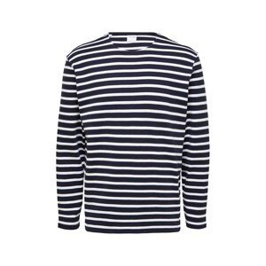 Selected  Noos Briac Stripe L/S T-Shirt - Navy Blazer  Trička & Pola Modrá