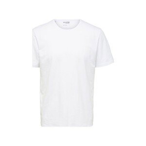 Selected  Noos Pan Linen T-Shirt - Bright White  Trička & Pola Bílá