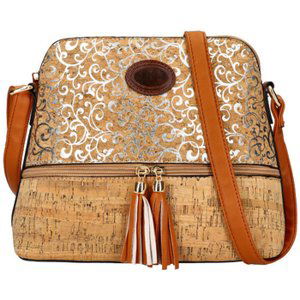 Beast Style  Crossbody dámská kabelka v korkovém designu T8297 typ 16  Kabelky Hnědá