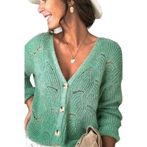 Omg  Dámský pletený svetr s knoflíky Rico zelená  Svetry Zelená