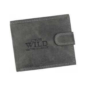 Wild  Černá pánská peněženka z broušené kůže RFID v krabičce  Peněženky Černá