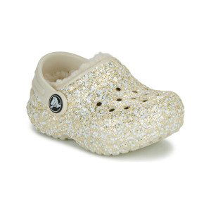 Crocs  Classic Lined Glitter Clog T  Pantofle Dětské Béžová