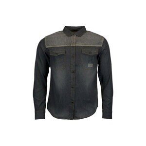 Ekw  Pánská džínová košile s dlouhým rukávem Feiler černo-šedá  Košile s dlouhymi rukáv Černá