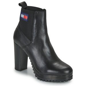 Tommy Jeans  Essentials High Heel Boot  Kotníkové kozačky Černá