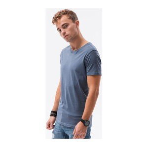 Ombre  Pánské basic tričko Elis džínová  Trička s krátkým rukávem Modrá